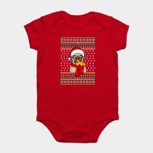 French Bulldog Ugly Christmas Sweater Funny Humor Baby Bodysuit